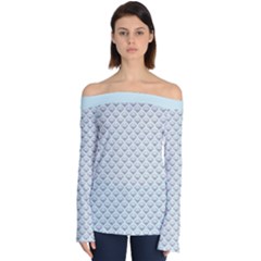 Sparkly Diamond Pattern Off Shoulder Long Sleeve Top