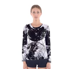 Moon And The Stars Pattern Women s Long Sleeve Tee