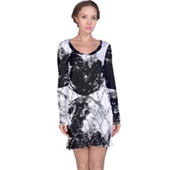 Moon And The Stars Pattern Long Sleeve Nightdress by flipstylezfashionsLLC