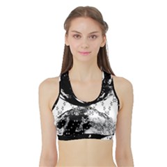 Moon And The Stars Pattern Sports Bra With Border by flipstylezfashionsLLC