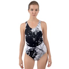 Moon And The Stars Pattern Cut-out Back One Piece Swimsuit by flipstylezfashionsLLC