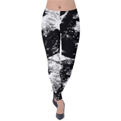 Moon And The Stars Pattern Velvet Leggings by flipstylezfashionsLLC