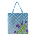 Morning Glory Argyle (Blue Sky) Pattern Grocery Tote Bag View1