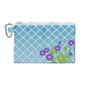 Morning Glory Argyle (Blue Sky) Pattern Canvas Cosmetic Bag (Medium) View1