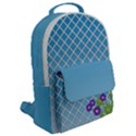 Morning Glory Argyle (Blue Sky) Pattern Flap Pocket Backpack (Large) View2