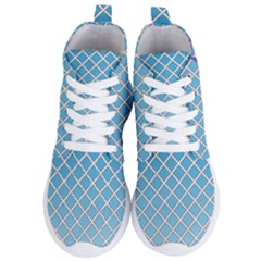 Morning Glory Argyle (blue Sky) Pattern Women s Lightweight High Top Sneakers by emilyzragz