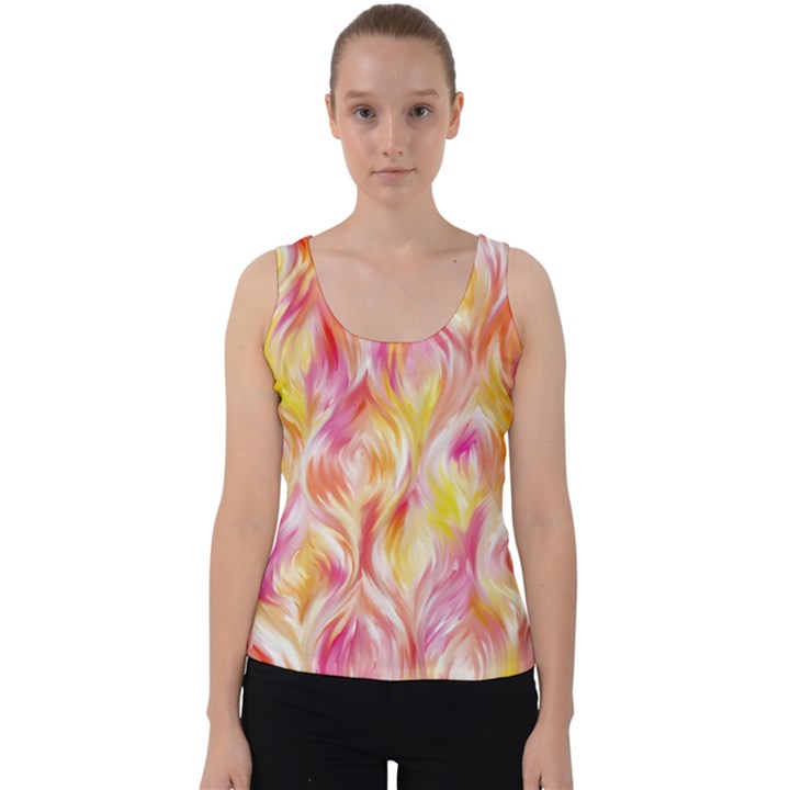 Pretty Painted Pattern Pastel Velvet Tank Top