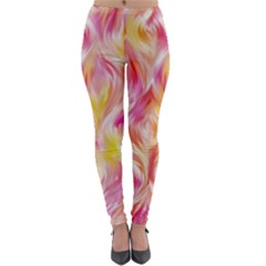 Pretty Painted Pattern Pastel Lightweight Velour Leggings by Sapixe