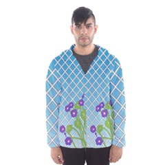 Morning Glory Argyle (blue Sky) Pattern Hooded Windbreaker (men) by emilyzragz