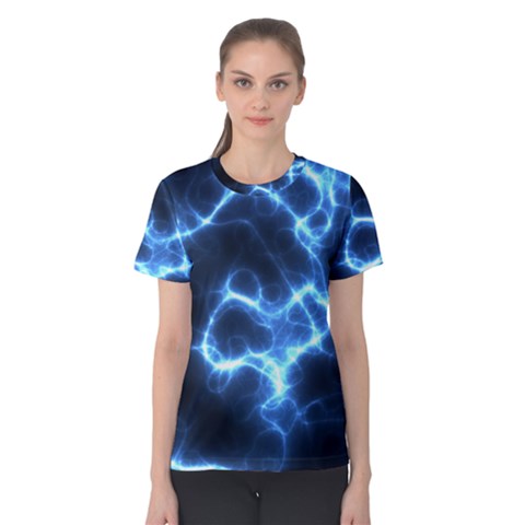 Electricity Blue Brightness Bright Women s Cotton Tee by Sapixe