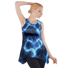 Electricity Blue Brightness Bright Side Drop Tank Tunic by Sapixe