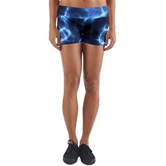 Electricity Blue Brightness Bright Yoga Shorts by Sapixe