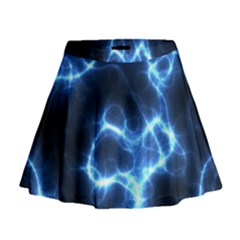 Electricity Blue Brightness Bright Mini Flare Skirt by Sapixe