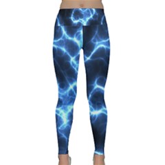 Electricity Blue Brightness Bright Lightweight Velour Classic Yoga Leggings by Sapixe