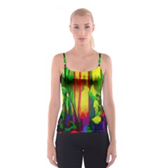 Abstract Vibrant Colour Botany Spaghetti Strap Top by Sapixe