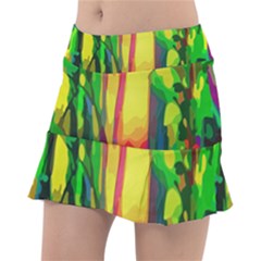 Abstract Vibrant Colour Botany Tennis Skirt