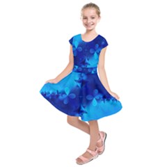 Background Course Gradient Blue Kids  Short Sleeve Dress by Sapixe