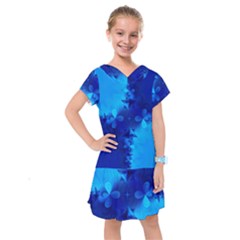 Background Course Gradient Blue Kids  Drop Waist Dress by Sapixe