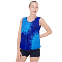 Background Course Gradient Blue Bubble Hem Chiffon Tank Top