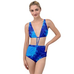 Background Course Gradient Blue Tied Up Two Piece Swimsuit