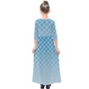 Morning Glory Argyle (Blue Sky) Pattern Kids  Quarter Sleeve Maxi Dress View2