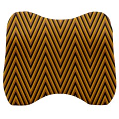 Chevron Brown Retro Vintage Velour Head Support Cushion