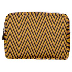 Chevron Brown Retro Vintage Make Up Pouch (medium)