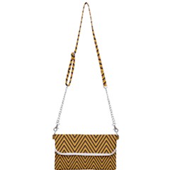 Chevron Brown Retro Vintage Mini Crossbody Handbag