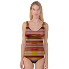 Abstract Stripes Color Game Princess Tank Leotard  by Sapixe