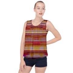 Abstract Stripes Color Game Bubble Hem Chiffon Tank Top