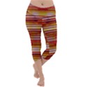 Abstract Stripes Color Game Lightweight Velour Capri Yoga Leggings View1