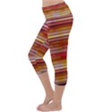 Abstract Stripes Color Game Lightweight Velour Capri Yoga Leggings View2