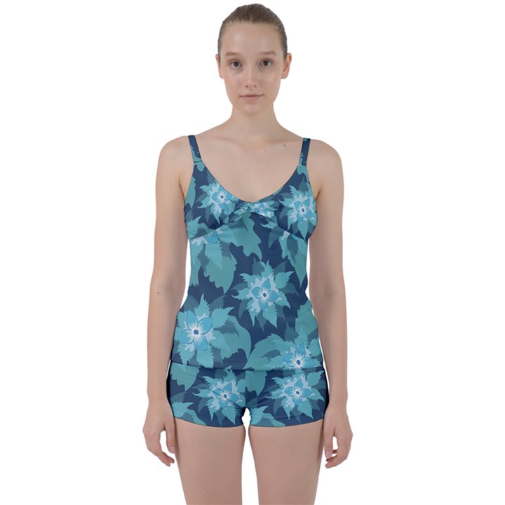 Graphic Design Wallpaper Abstract Tie Front Two Piece Tankini