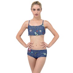 Cat Cosmos Cosmonaut Rocket Layered Top Bikini Set by Sapixe