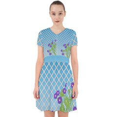 Morning Glory Argyle (Blue Sky) Pattern Adorable in Chiffon Dress