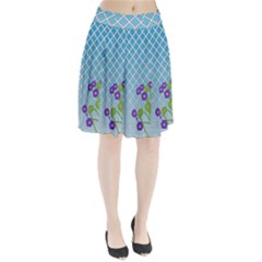 Morning Glory Argyle (blue Sky) Pattern Pleated Skirt by emilyzragz