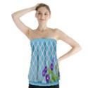 Morning Glory Argyle (Blue Sky) Pattern Strapless Top View1