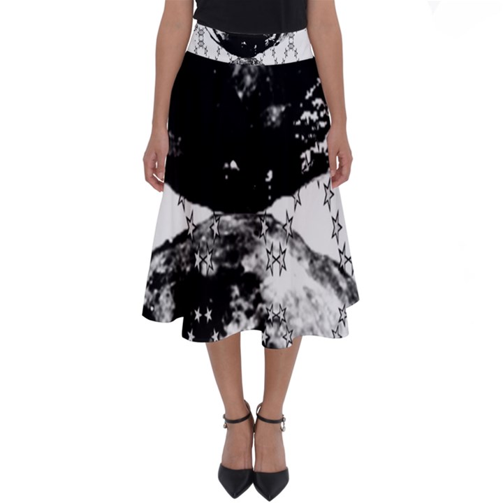 moon and the stars pattern Perfect Length Midi Skirt