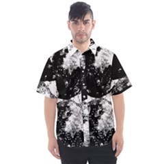 Moon And The Stars Pattern Men s Short Sleeve Shirt