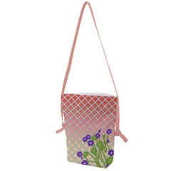 Morning Glory Argyle (blue Sky) Pattern Folding Shoulder Bag