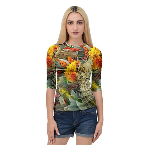 Flower Color Nature Plant Crafts Quarter Sleeve Raglan Tee by Sapixe