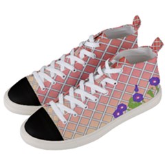 Morning Glory Argyle (blue Sky) Pattern Men s Mid-top Canvas Sneakers by emilyzragz