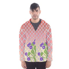 Morning Glory Argyle (blue Sky) Pattern Hooded Windbreaker (men) by emilyzragz