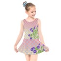 Morning Glory Argyle (Blue Sky) Pattern Kids  Skater Dress Swimsuit View1