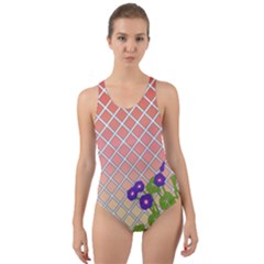 Morning Glory Argyle (blue Sky) Pattern Cut-out Back One Piece Swimsuit by emilyzragz