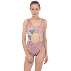 Morning Glory Argyle (blue Sky) Pattern Center Cut Out Swimsuit by emilyzragz