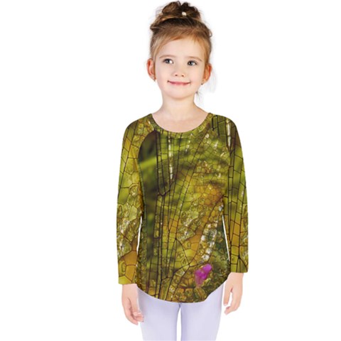 Dragonfly Dragonfly Wing Close Up Kids  Long Sleeve Tee by Sapixe