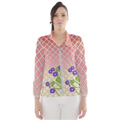 Morning Glory Argyle (sunset) Pattern Windbreaker (women) by emilyzragz