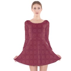 Pattern Background Texture Long Sleeve Velvet Skater Dress by Sapixe