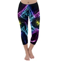 Abstract Art Color Design Lines Capri Winter Leggings  by Sapixe